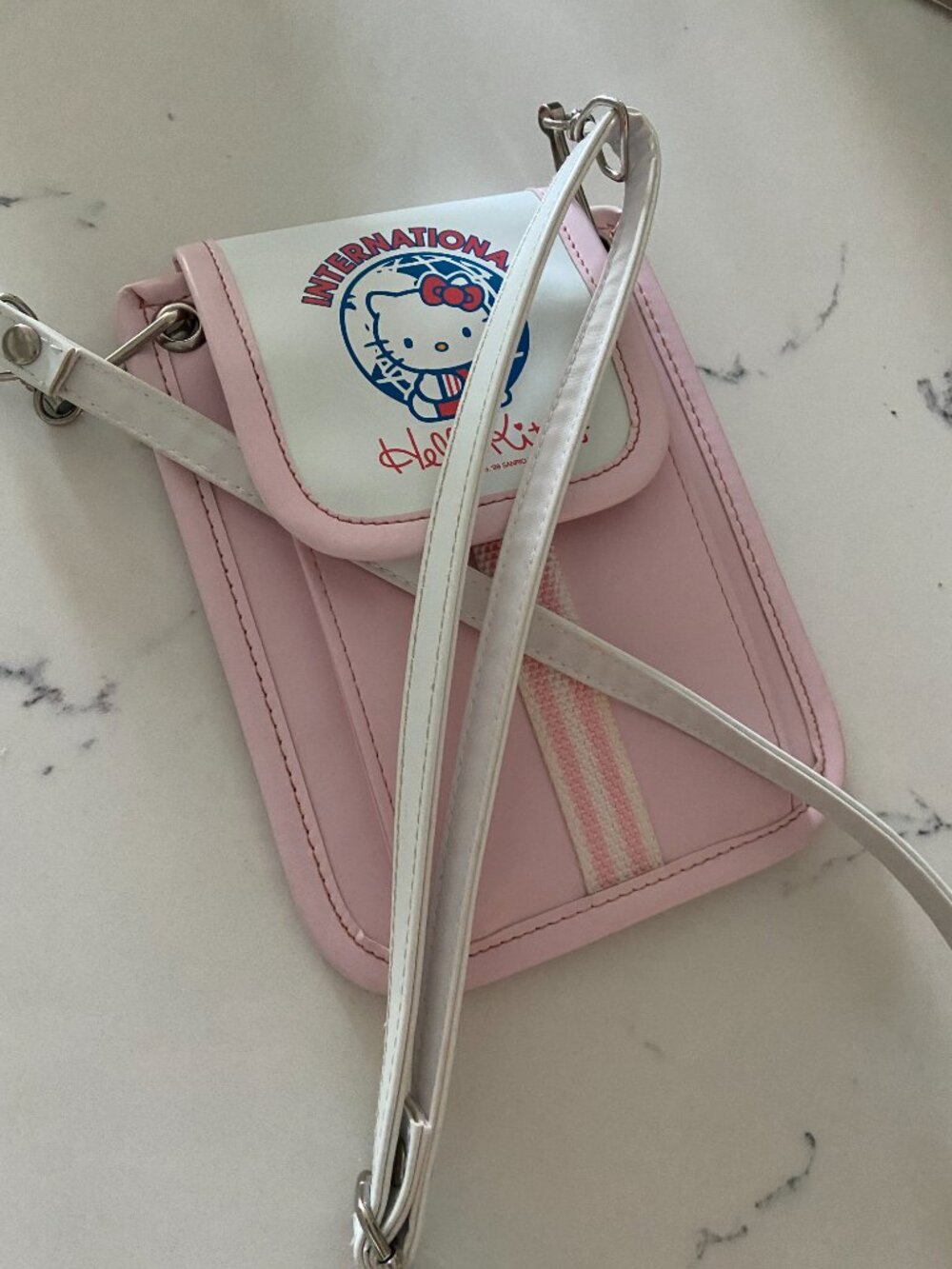 Vintage 1999 Sanrio Hello Kitty International Mini Crossbody Bag Y2K Pink Kawaii - Picture 6 of 11